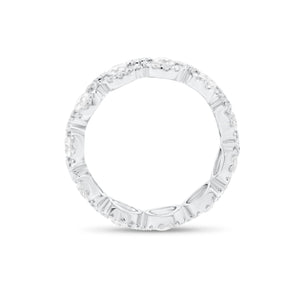 Circular Diamond Eternity Ring -18k gold weighing 3.07 grams -11 round diamonds weighing 1.12 carats -143 round diamonds weighing .78 carats