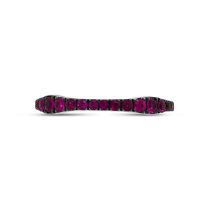 Pink sapphire curvy eternity band -18k gold weighing 2.42 grams -36 pink sapphires weighing .97 carats