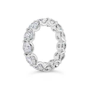Diamond Eternity Ring - 18K gold weighing 9.20 grams - 13 round diamonds totaling 6.87 carats (GIA-graded E-G color, VVS2-SI2 clarity)
