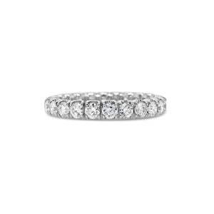 Simple Four Prong-Set Diamond Eternity Band -18k gold weighing 2.38 grams -24 round diamonds weighing 1.49 carats