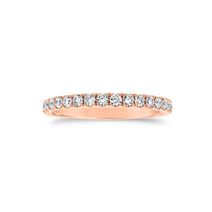 Slim Four Prong-Set Diamond Eternity Band -18k gold weighing 1.60 grams -34 round four prong-set diamonds weighing .71 carats