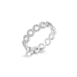 Diamond Circle Eternity Fashion Ring -14k gold weighing 2.24 grams -100 round diamonds weighing .25 carats