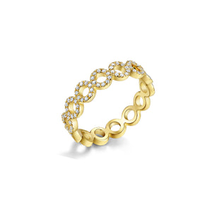 Diamond Circle Eternity Fashion Ring -14k gold weighing 2.24 grams -100 round diamonds weighing .25 carats