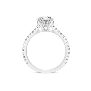 Classic Round Diamond Engagement Ring with Diamond Basket - 38 round diamonds totaling 0.39 carats  GIA graded F - G color, VS2 - SI1 clarity