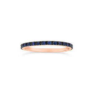 Simple Sapphire Eternity Band -14k gold weighing 1.06 grams  -31 blue sapphires weighing .43 carats