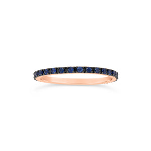Simple Sapphire Eternity Band -14k gold weighing 1.06 grams -31 blue sapphires weighing .43 carats