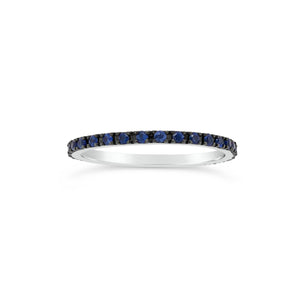 Simple Sapphire Eternity Band -14k gold weighing 1.06 grams -31 blue sapphires weighing .43 carats