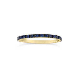 Simple Sapphire Eternity Band -14k gold weighing 1.06 grams -31 blue sapphires weighing .43 carats