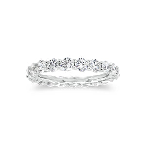 Shared Prong-Set Diamond Eternity Band -18k gold weighing 1.94 grams -21 round diamonds weighing 2.05 grams