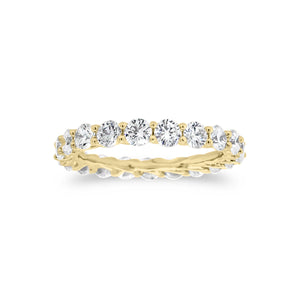 Shared Prong-Set Diamond Eternity Band -18k gold weighing 1.94 grams -21 round diamonds weighing 2.05 grams
