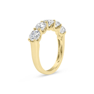 5 Stone Diamond Anniversary Ring  -18k gold weighing 3.22 grams  -5 round diamonds weighing 2.37 carats F Color SI1-SI2 in Clarity