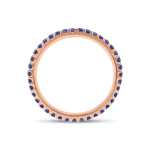 Sapphire Eternity Ring - 14K gold weighing 1.34 grams - 39 sapphires weighing 0.64 carats