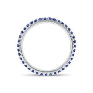 Sapphire Eternity Ring - 14K gold weighing 1.34 grams - 39 sapphires weighing 0.64 carats