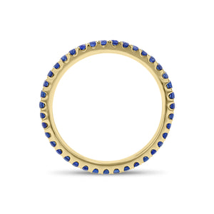 Sapphire Eternity Ring - 14K gold weighing 1.34 grams - 39 sapphires weighing 0.64 carats