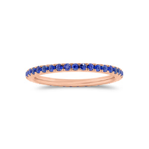 Sapphire Eternity Ring - 14K gold weighing 1.34 grams - 39 sapphires weighing 0.64 carats