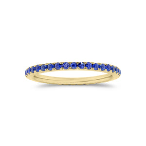 Sapphire Eternity Ring - 14K gold weighing 1.34 grams - 39 sapphires weighing 0.64 carats
