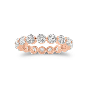 2.62 ct Diamond Eternity Ring - 18K gold weighing 2.48 grams - 17 round diamonds weighing 2.62 carats