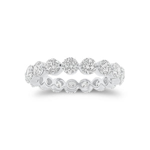 2.62 ct Diamond Eternity Ring - 18K gold weighing 2.48 grams - 17 round diamonds weighing 2.62 carats