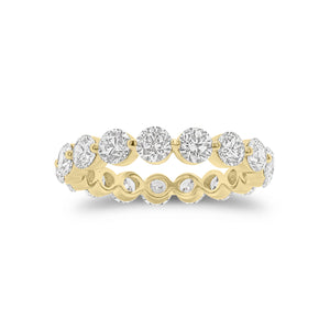 2.62 ct Diamond Eternity Ring - 18K gold weighing 2.48 grams - 17 round diamonds weighing 2.62 carats