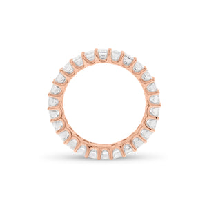 Emerald-Cut Diamond Eternity Band - 18K gold weighing 2.38 grams - 26 emerald-cut diamonds totaling 3.72 carats (GIA-graded G color, VS2 clarity)