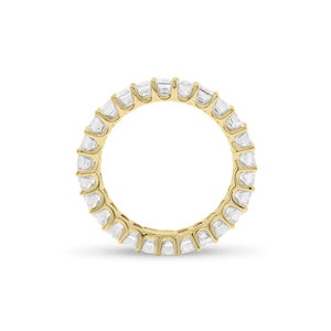 Emerald-Cut Diamond Eternity Band - 18K gold weighing 2.38 grams - 26 emerald-cut diamonds totaling 3.72 carats (GIA-graded G color, VS2 clarity)