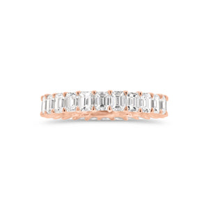 Emerald-Cut Diamond Eternity Band - 18K gold weighing 2.38 grams - 26 emerald-cut diamonds totaling 3.72 carats (GIA-graded G color, VS2 clarity)