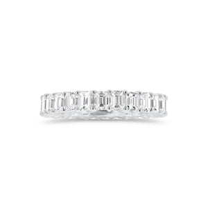 Emerald-Cut Diamond Eternity Band - 18K gold weighing 2.38 grams - 26 emerald-cut diamonds totaling 3.72 carats (GIA-graded G color, VS2 clarity)