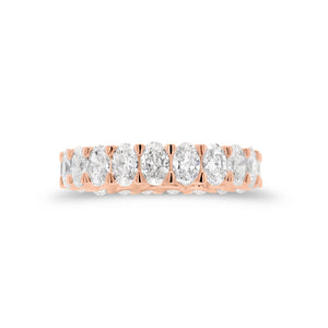 Oval Diamond Eternity Band - 18K gold weighing 3.11 grams - 21 oval brilliant-cut diamonds totaling 3.15 carats (GIA-graded G color, VS clarity)