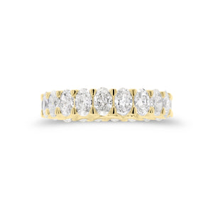 Oval Diamond Eternity Band - 18K gold weighing 3.11 grams - 21 oval brilliant-cut diamonds totaling 3.15 carats (GIA-graded G color, VS clarity)