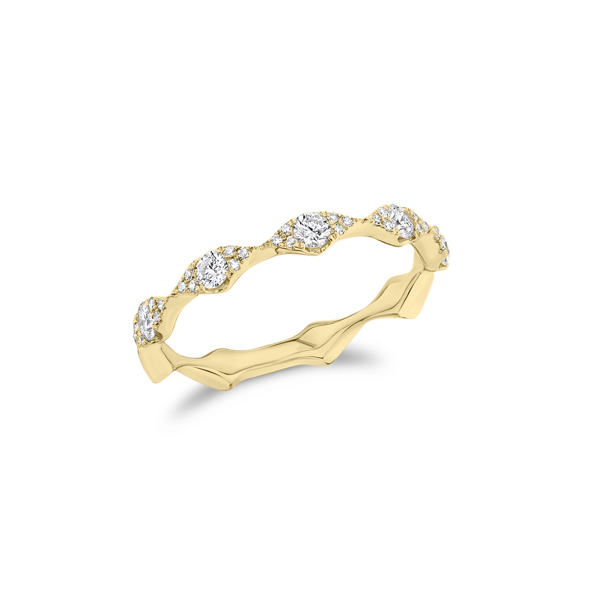 Diamond Marquis Clusters Stackable Ring  - 14K gold  - 0.38 cts round diamonds