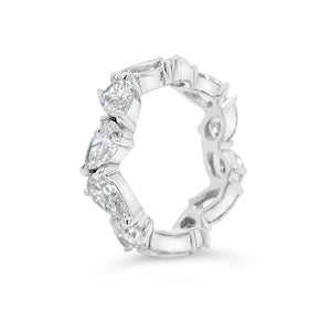 Pear-Shaped Diamond Eternity Band - 18K gold weighing 4.75 grams - 12 pear-shaped diamonds totaling 4.63 carats