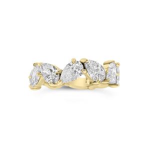 Pear-Shaped Diamond Eternity Band - 18K gold weighing 4.75 grams - 12 pear-shaped diamonds totaling 4.63 carats