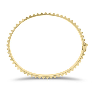 Gold Spike Bangle Bracelet - 14K gold weighing 19.30 grams