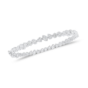 Mixed Shape Bezel-Set Diamonds Tennis Bracelet - 14K gold weighing 8.28 grams - 45 mixed-shape diamonds weighing 4.68 carats