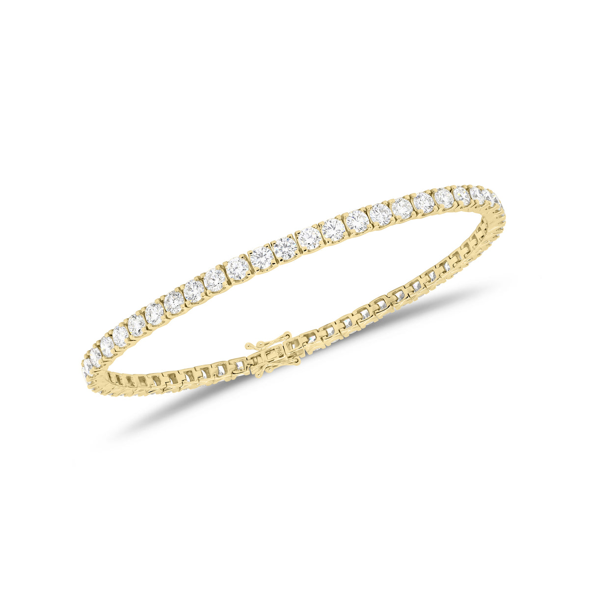5.90 ct Diamond Tennis Bracelet - 18K gold weighing 11.69 grams - 54 round diamonds weighing 5.90 carats