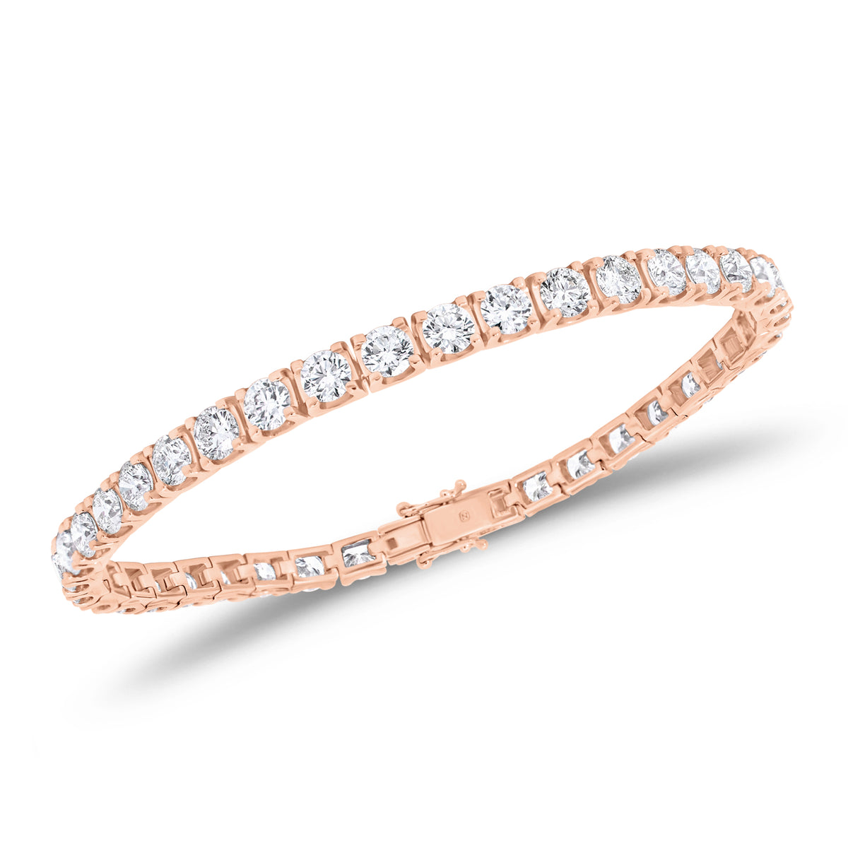 8.88 ct Diamond Tennis Bracelet - 14K gold weighing 13.24 grams - 40 round diamonds weighing 8.88 carats