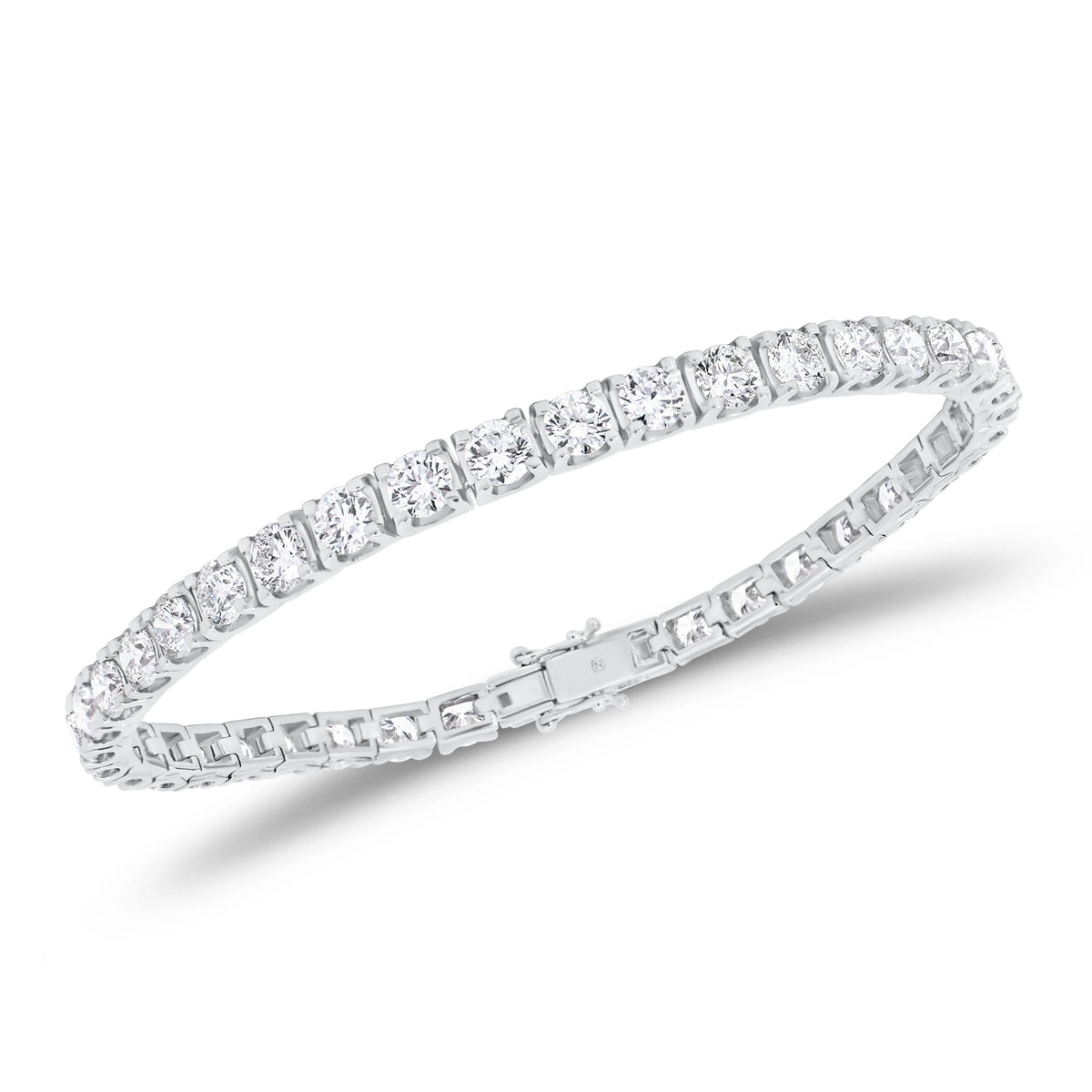 8.88 ct Diamond Tennis Bracelet - 14K gold weighing 13.24 grams - 40 round diamonds weighing 8.88 carats