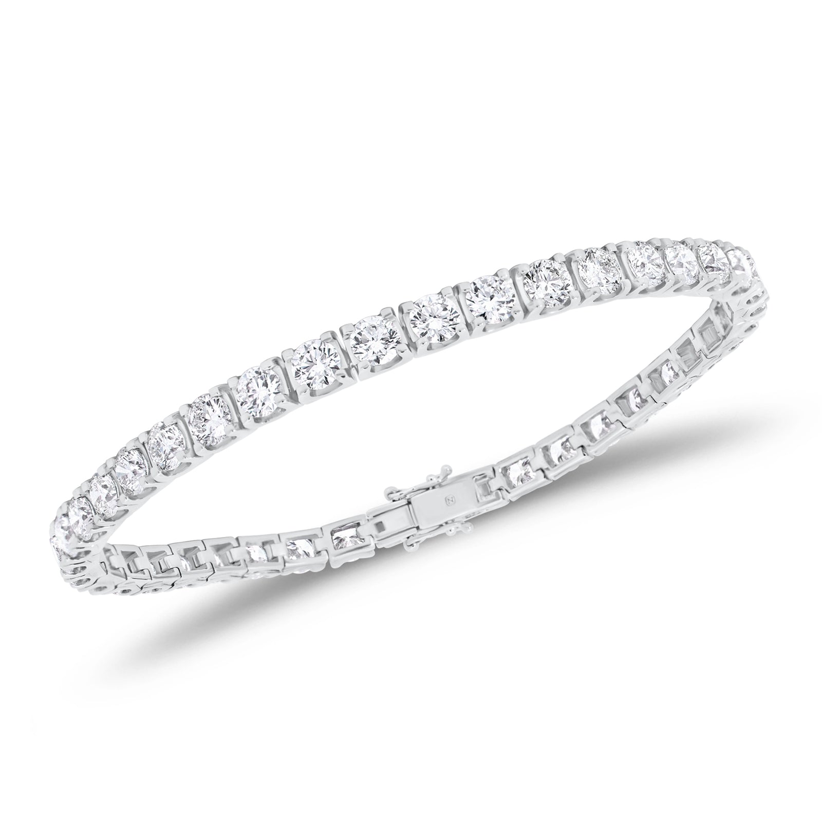 8.88 ct Diamond Tennis Bracelet - 14K gold weighing 13.24 grams - 40 round diamonds weighing 8.88 carats