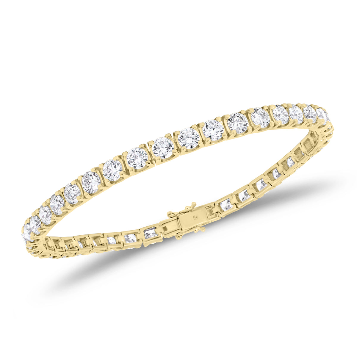 8.88 ct Diamond Tennis Bracelet - 14K gold weighing 13.24 grams  - 40 round diamonds weighing 8.88 carats