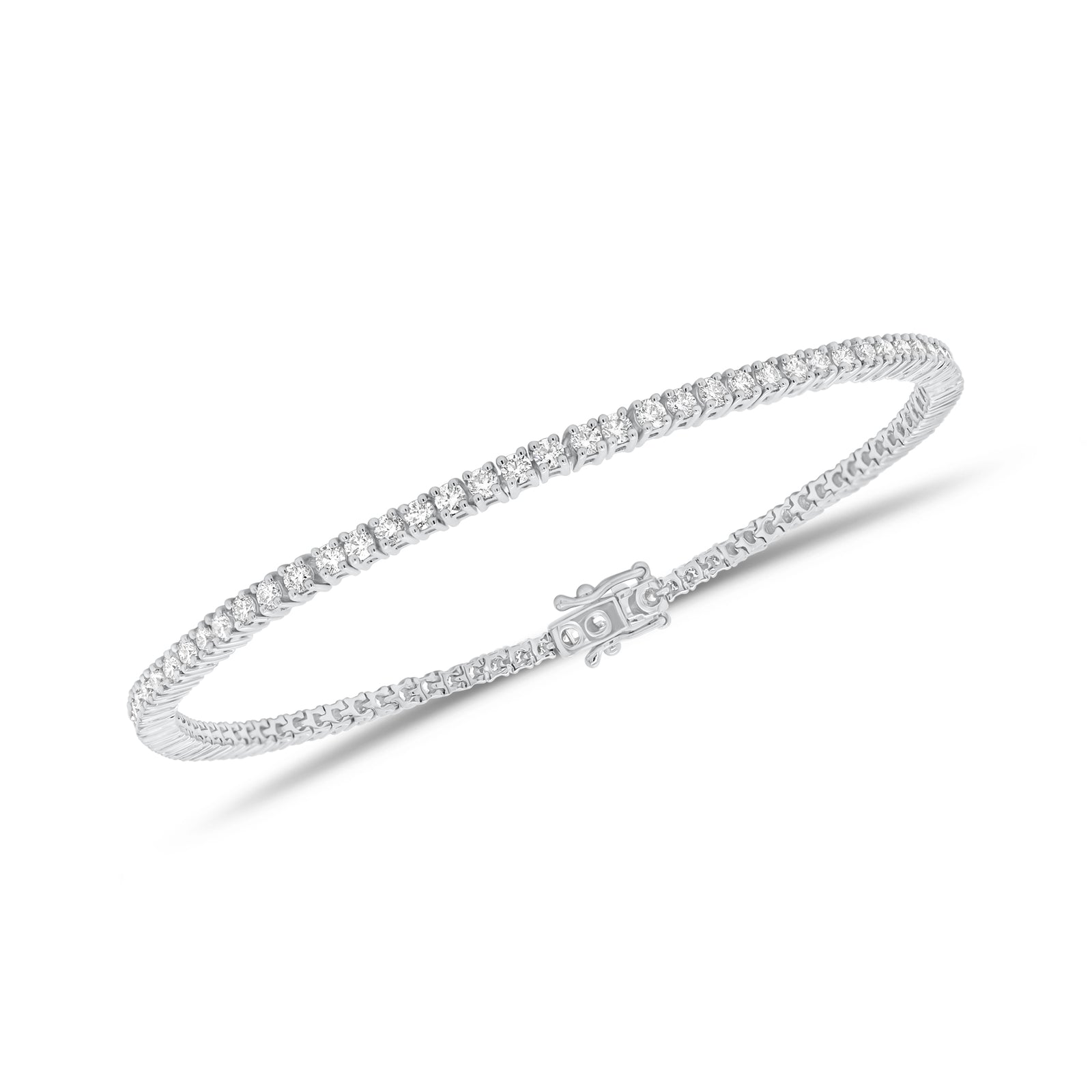 2 ct Diamond Tennis Bracelet - 18K gold weighing 7.91 grams  - 88 round diamonds weighing 2.0 carats