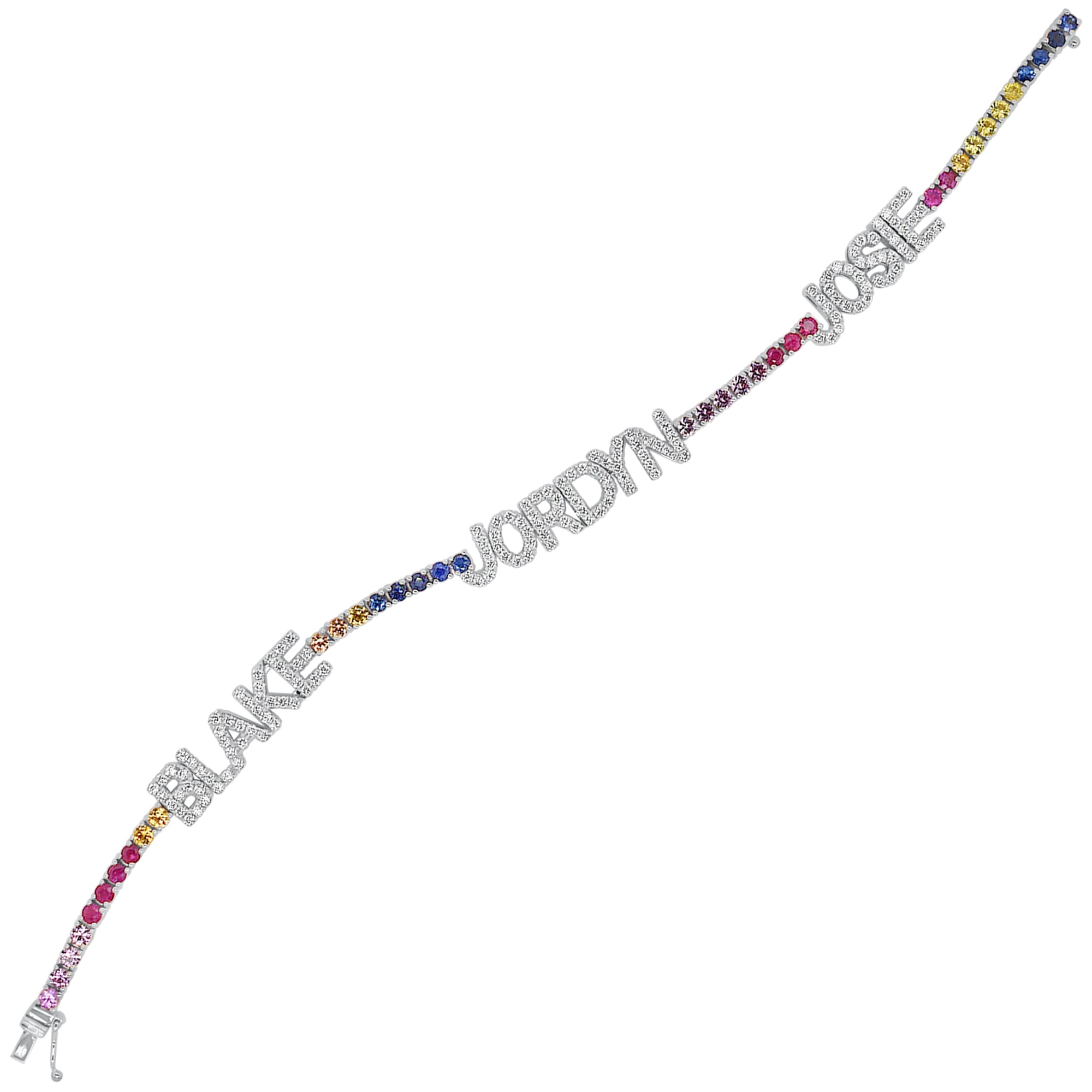 Diamond & Multicolor Gemstone Names Bracelet
