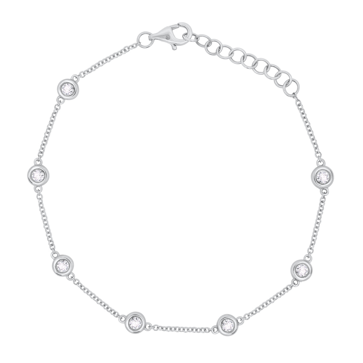 Diamond by the Yard 0.35 ct Bracelet - 14K gold weighing 2.07 grams - 7 round diamonds weighing 0.35 carats