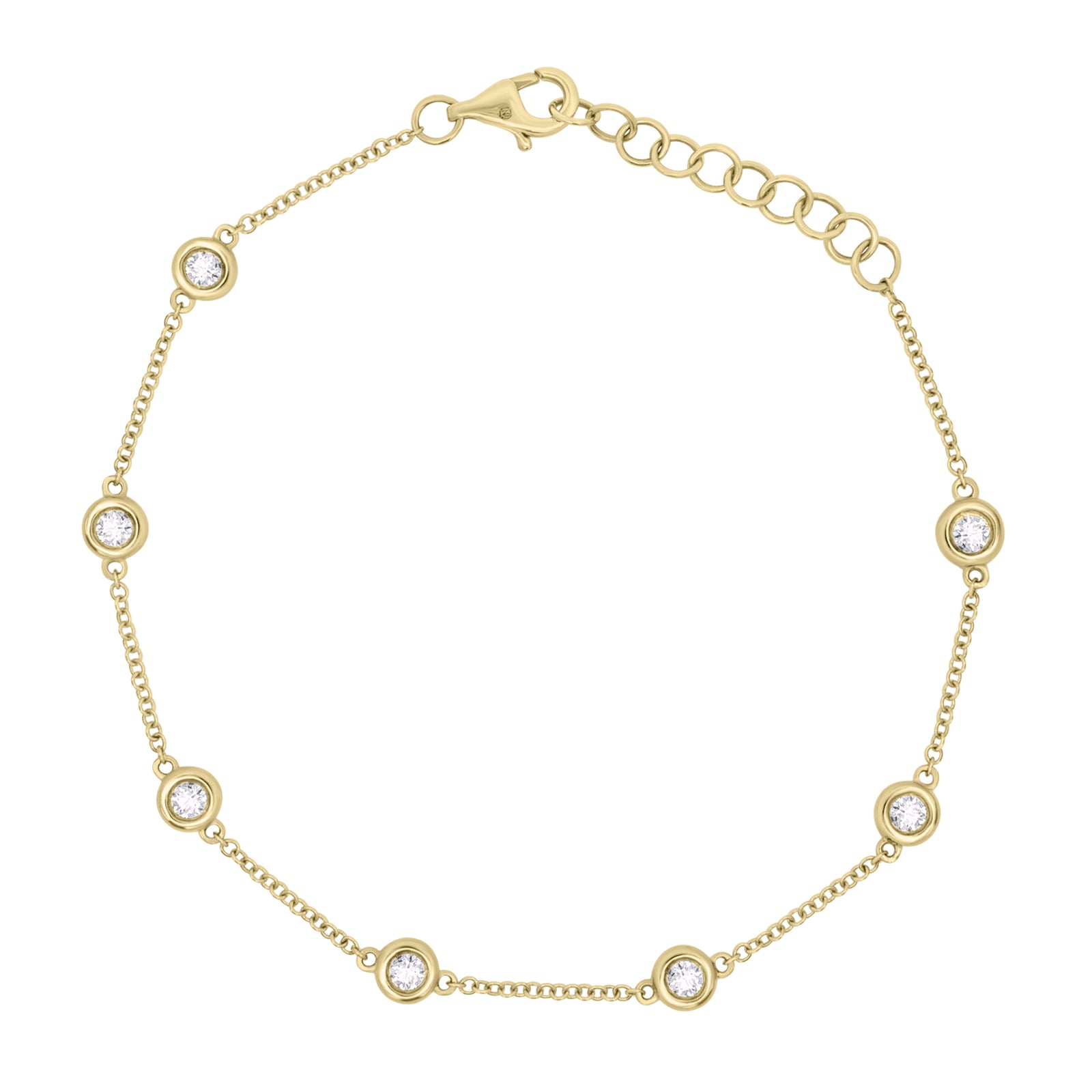 Diamond by the Yard 0.35 ct Bracelet - 14K gold weighing 2.07 grams  - 7 round diamonds weighing 0.35 carats