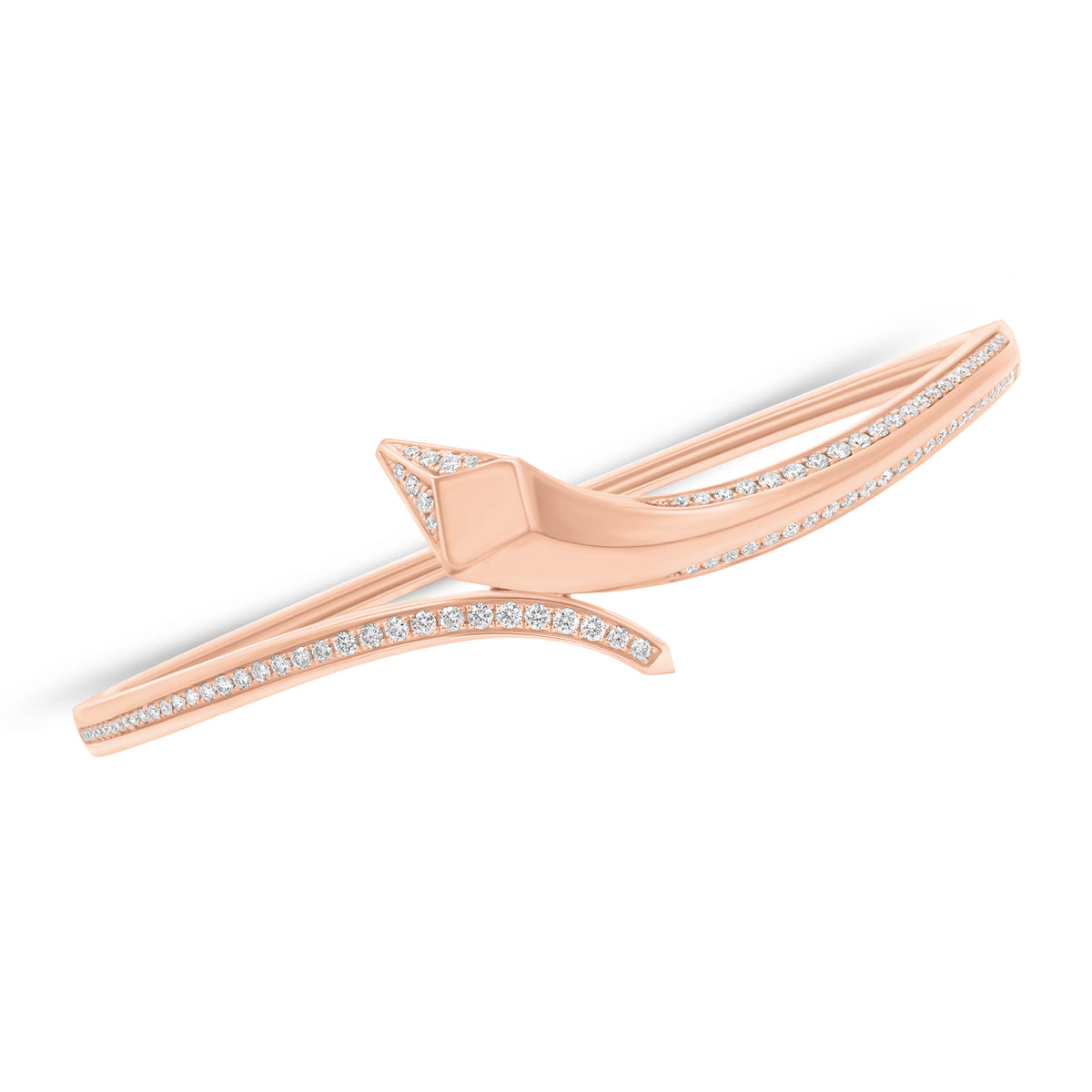 Diamond Geometric Snake Bangle Bracelet