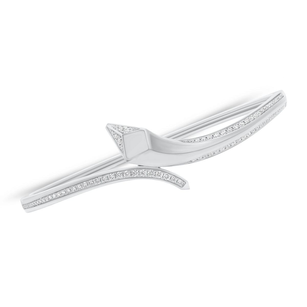 Diamond Geometric Snake Bangle Bracelet