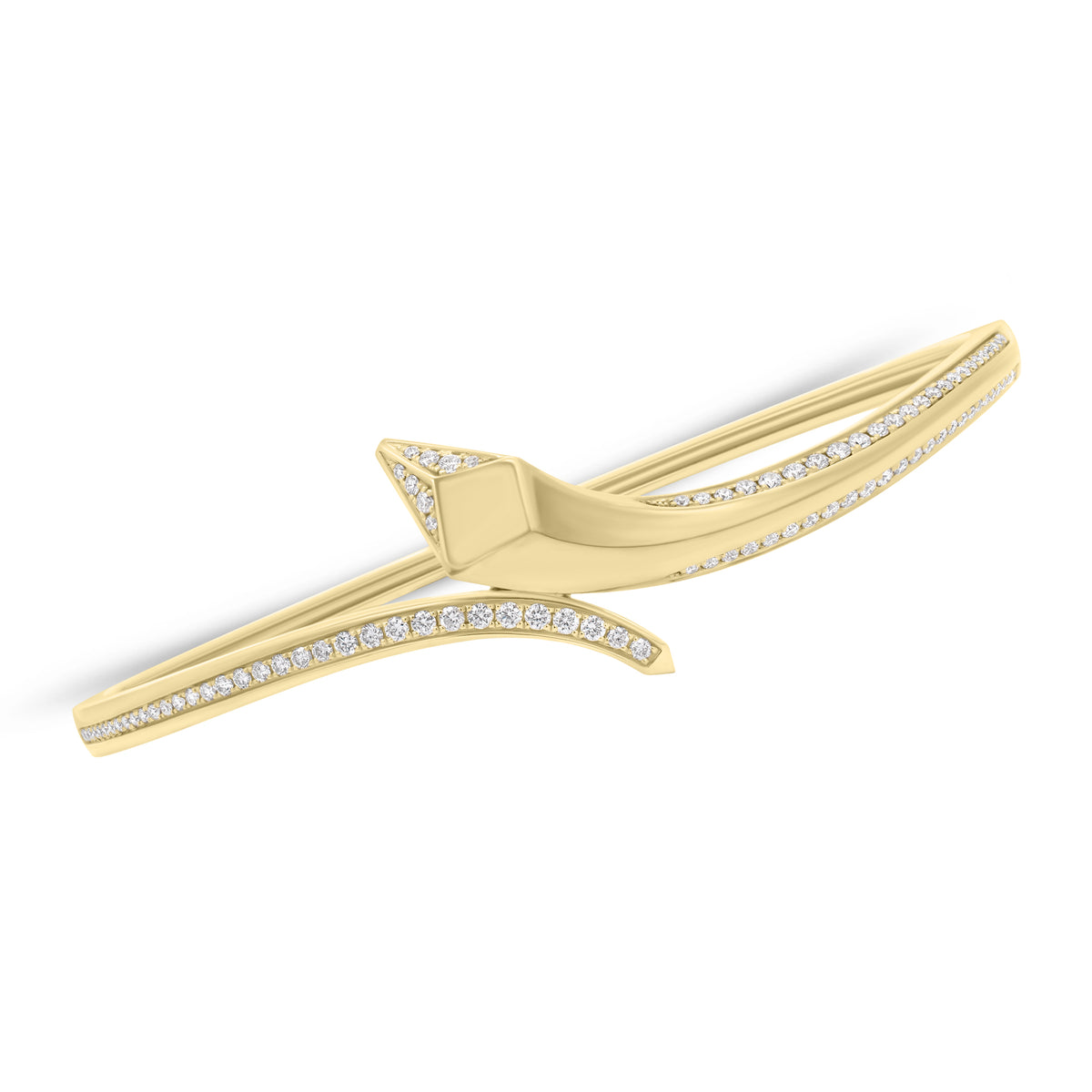 Diamond Geometric Snake Bangle Bracelet