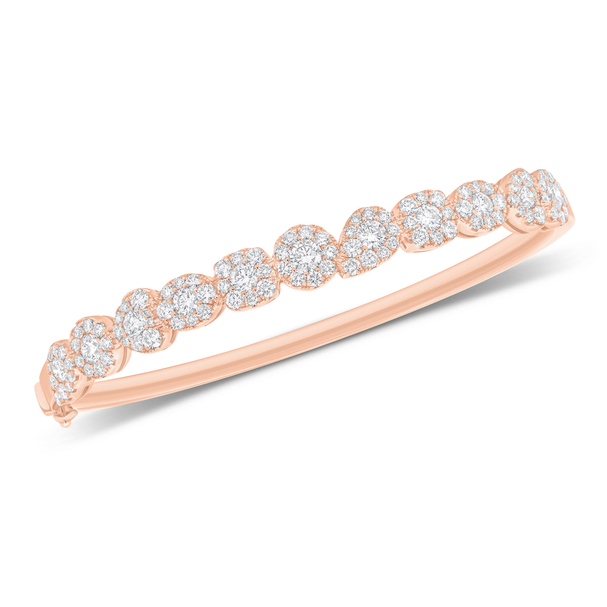 Diamond Multi-Shape Halo Bangle Bracelet