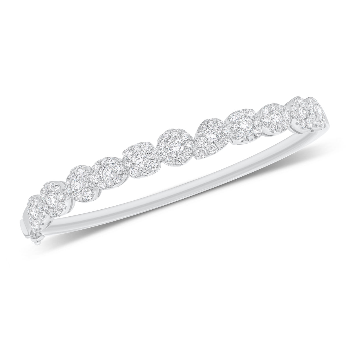 Diamond Multi-Shape Halo Bangle Bracelet