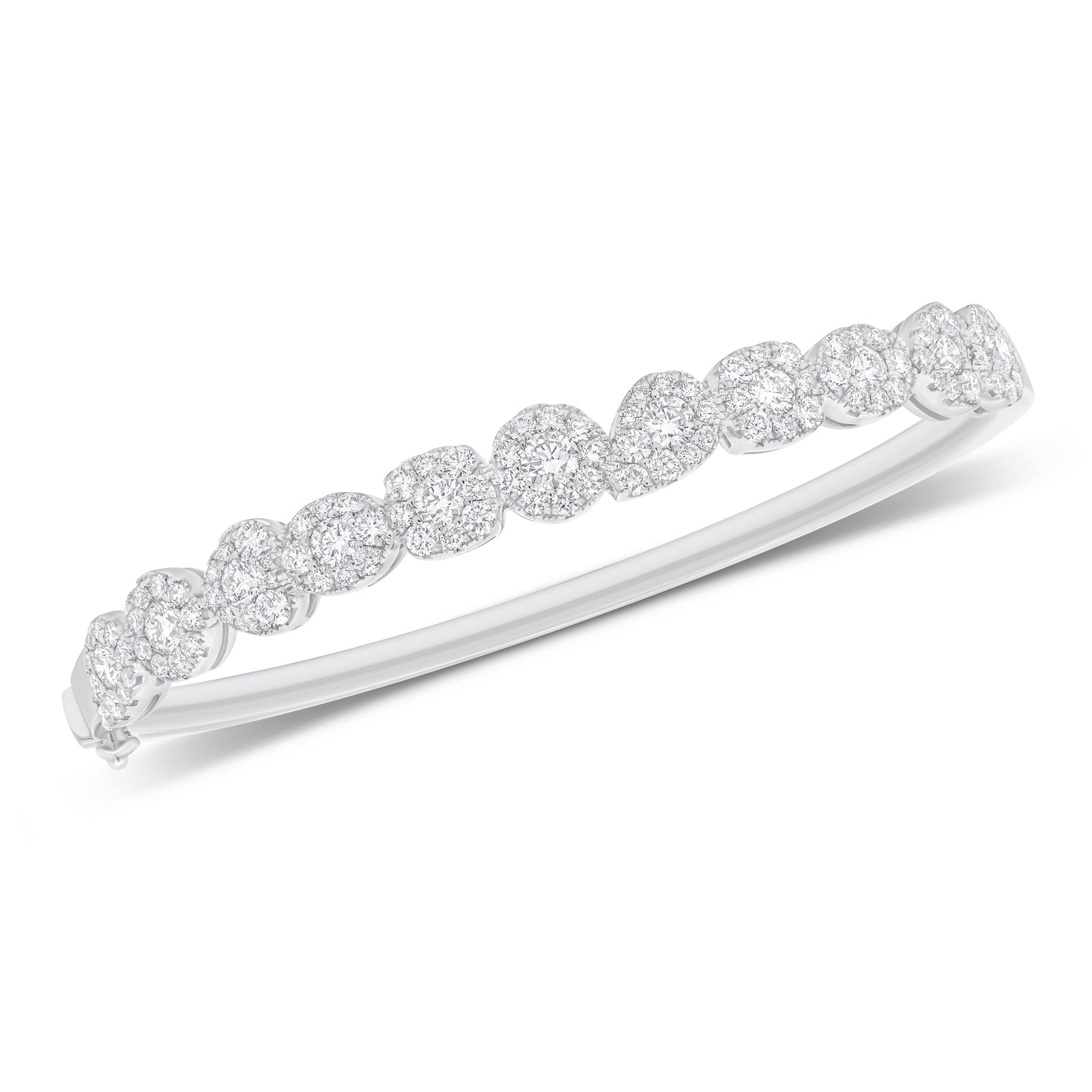 Diamond Multi-Shape Halo Bangle Bracelet