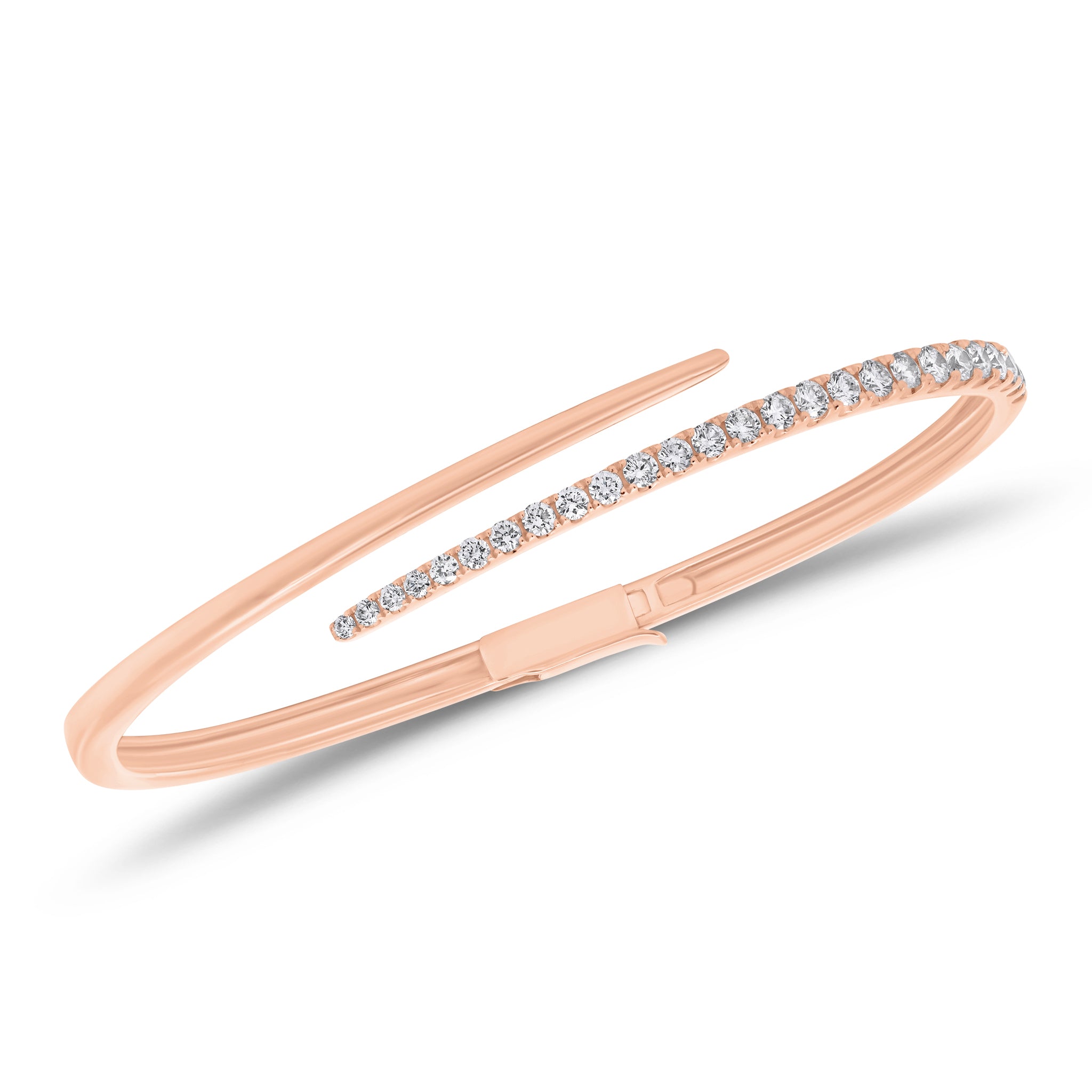 Diamond Open Spiral Bangle Bracelet - Nuha Jewelers